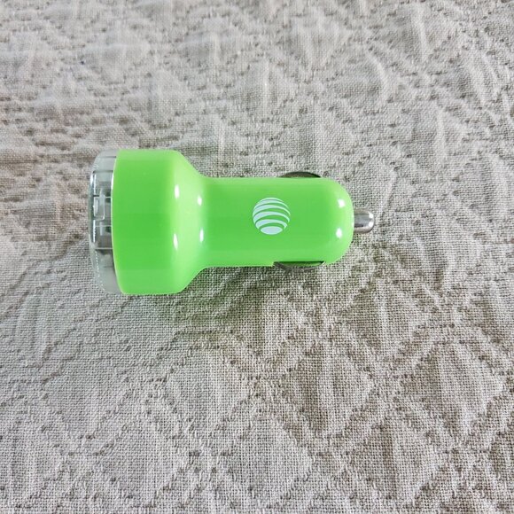 Lime Green Dual Port USB Car Cigarette Lighter Charger - Picture 2 of 5